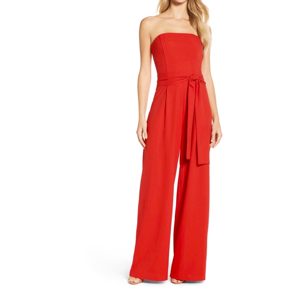 Chelsea28 Strapless Wide Leg Jumpsuit Small